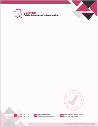 Public Accountant office letterhead template