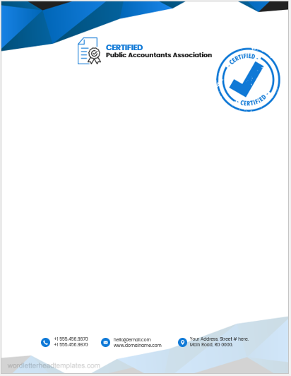 Public Accountant office letterhead template