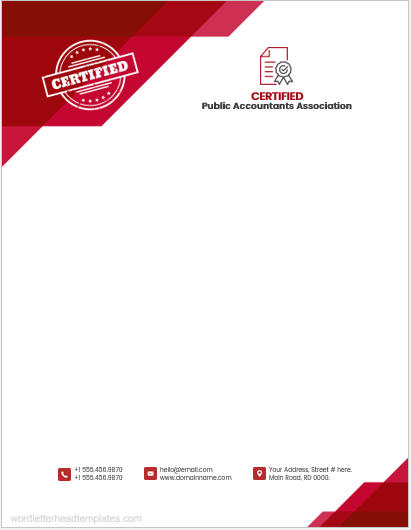 Public Accountant office letterhead template