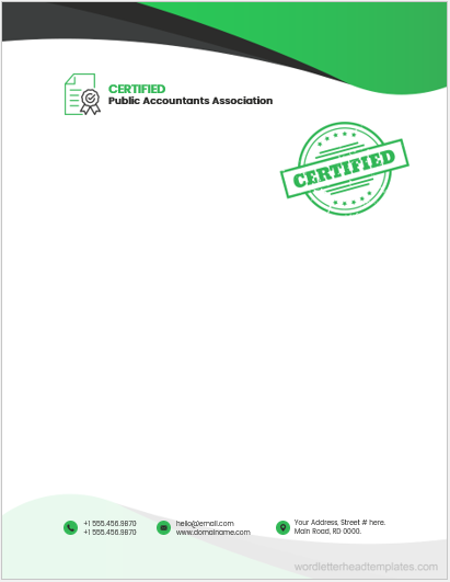 Public Accountant office letterhead template