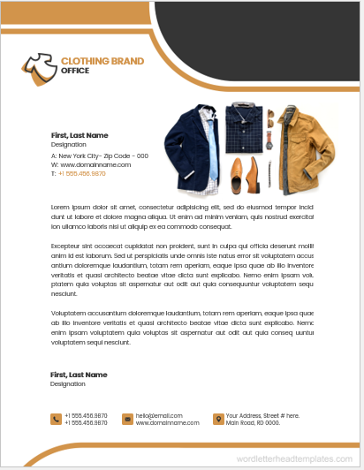 Clothing brand Office Letterhead