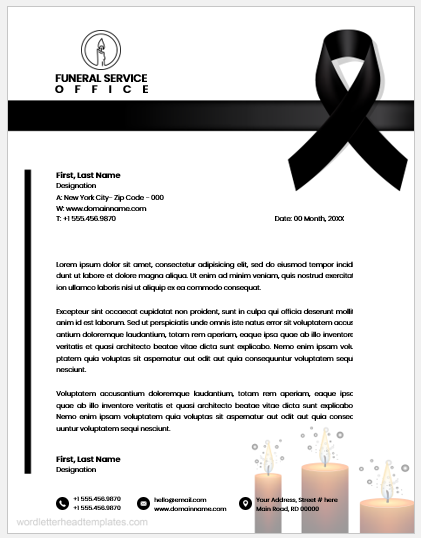 Funeral services office letterhead