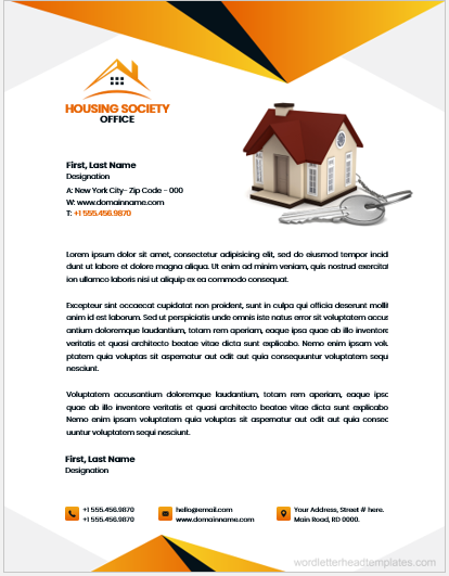 Housing society office letterhead template
