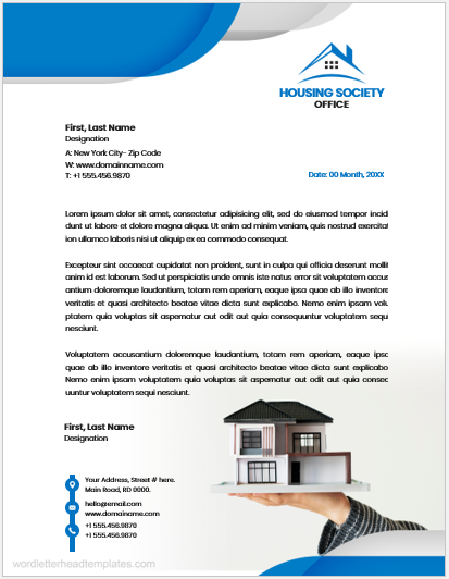 Housing society office letterhead template