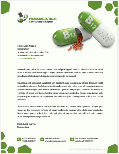 Pharmaceutical company Office Letterhead