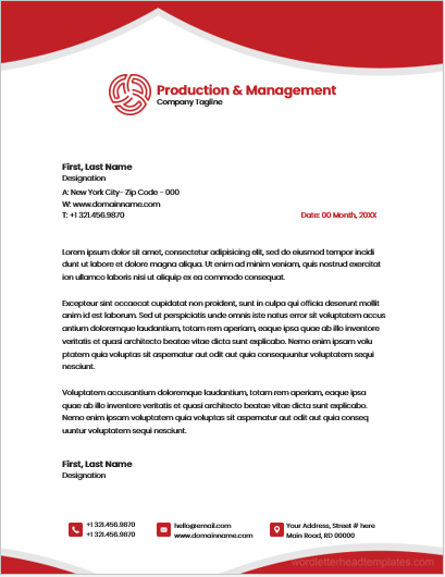 Production & management company Office Letterhead