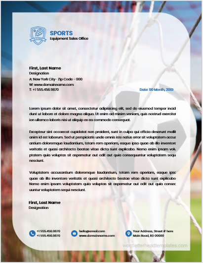 Sports Equipment Sale Office Letterheads