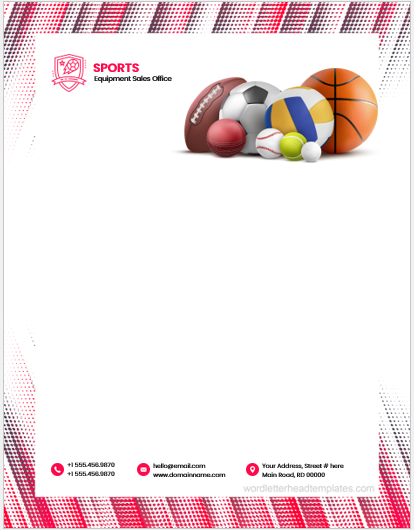 Sports Equipment Sale Office Letterheads