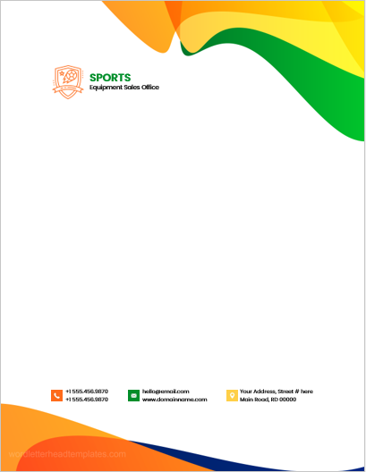 Sports Equipment Sale Office Letterheads