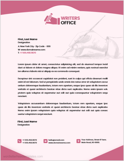 Writers Office Letterhead Template