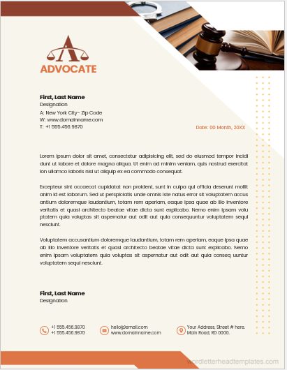 Advocate office Letterhead Template