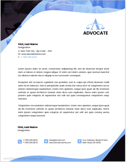 Advocate office letterhead