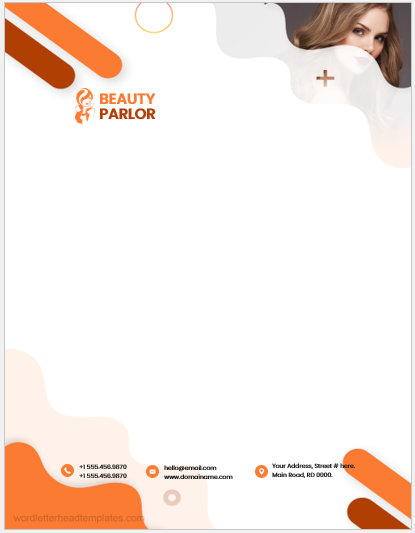 Beauty parlor office letterhead template