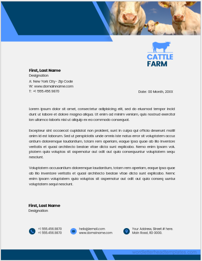 Cattle farm business Letterhead Template