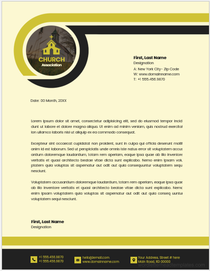 Church association office Letterhead Template