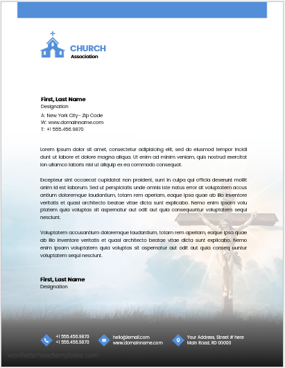 Church association office Letterhead Template