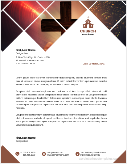 Church association office Letterhead Template