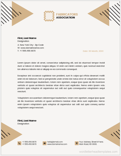 Fabricators association office letterhead template