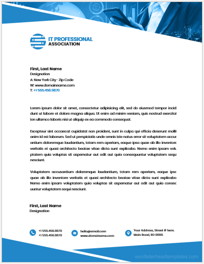 IT Professional Association Office Letterheads