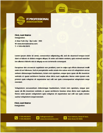 IT Professional Association Office Letterheads