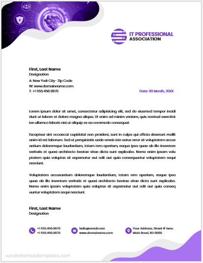 IT Professional Association Office Letterheads | Editable