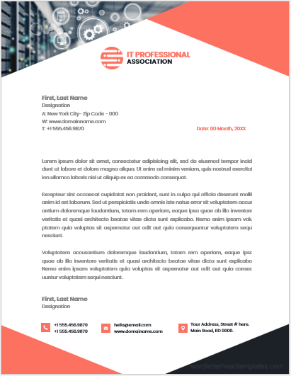 IT Professional Association Office Letterheads