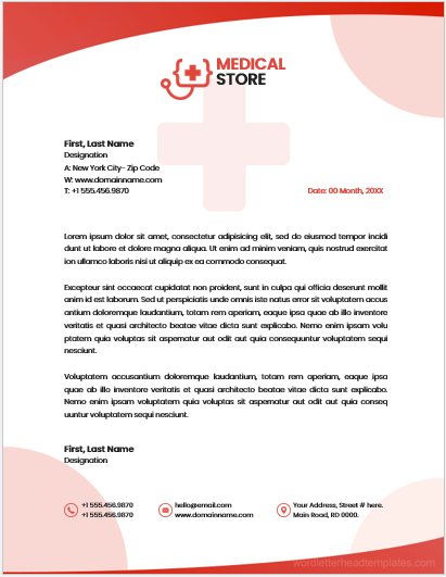 Medical store letterhead template