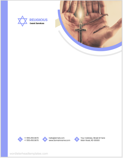 Religious event services office letterhead template