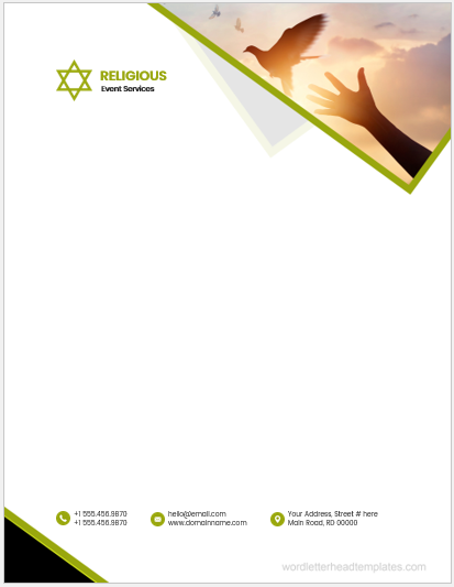 Religious event services office letterhead template