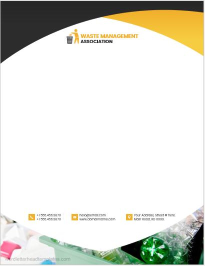 Waste management association office letterhead template