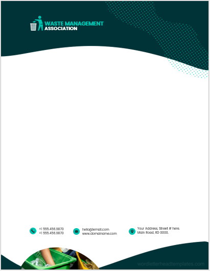 Waste management association office letterhead template