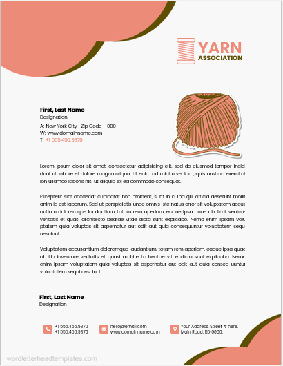 Yarn Association Office Letterhead Templates