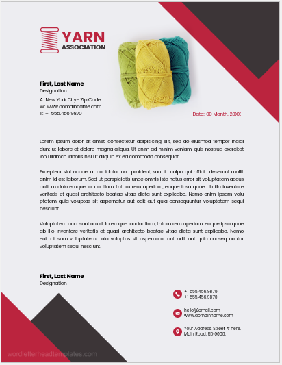 Yarn Association Office Letterhead Templates