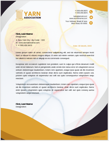 Yarn association office letterhead template