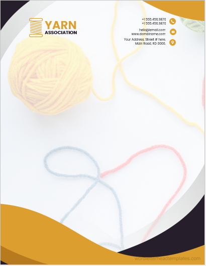 Yarn Association Office Letterhead Templates