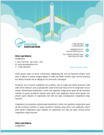 Aviation association office letterheads