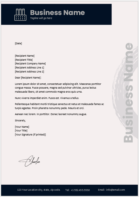 Corporate letterhead Template