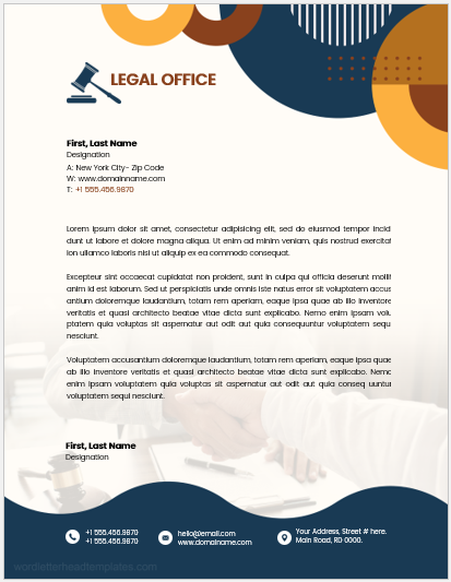 Legal services office letterhead template