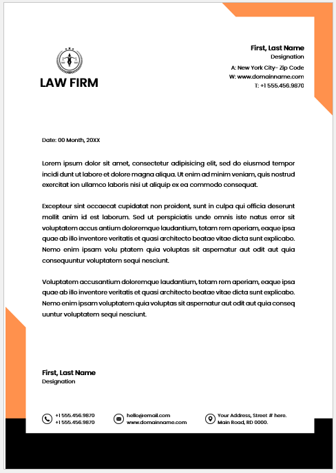 Law Firm Letterhead Template