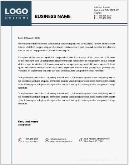 Small business letterhead template