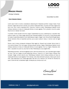 Manager office letterhead template