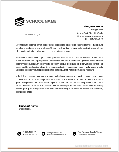 School principal office letterhead