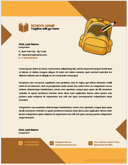 School letterhead template