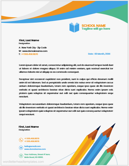 School letterhead design template