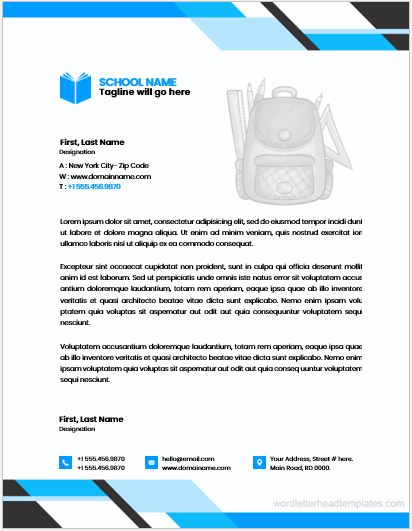 School letterhead template