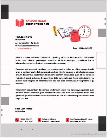 School letterhead design template