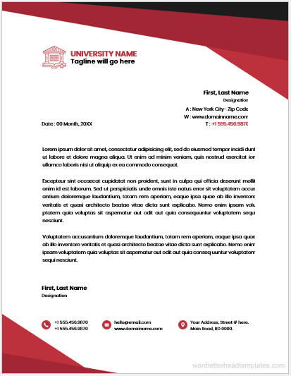 University of educational institute letterhead template