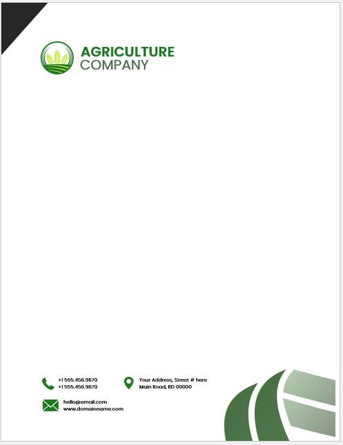 Agriculture Company Letterhead Template